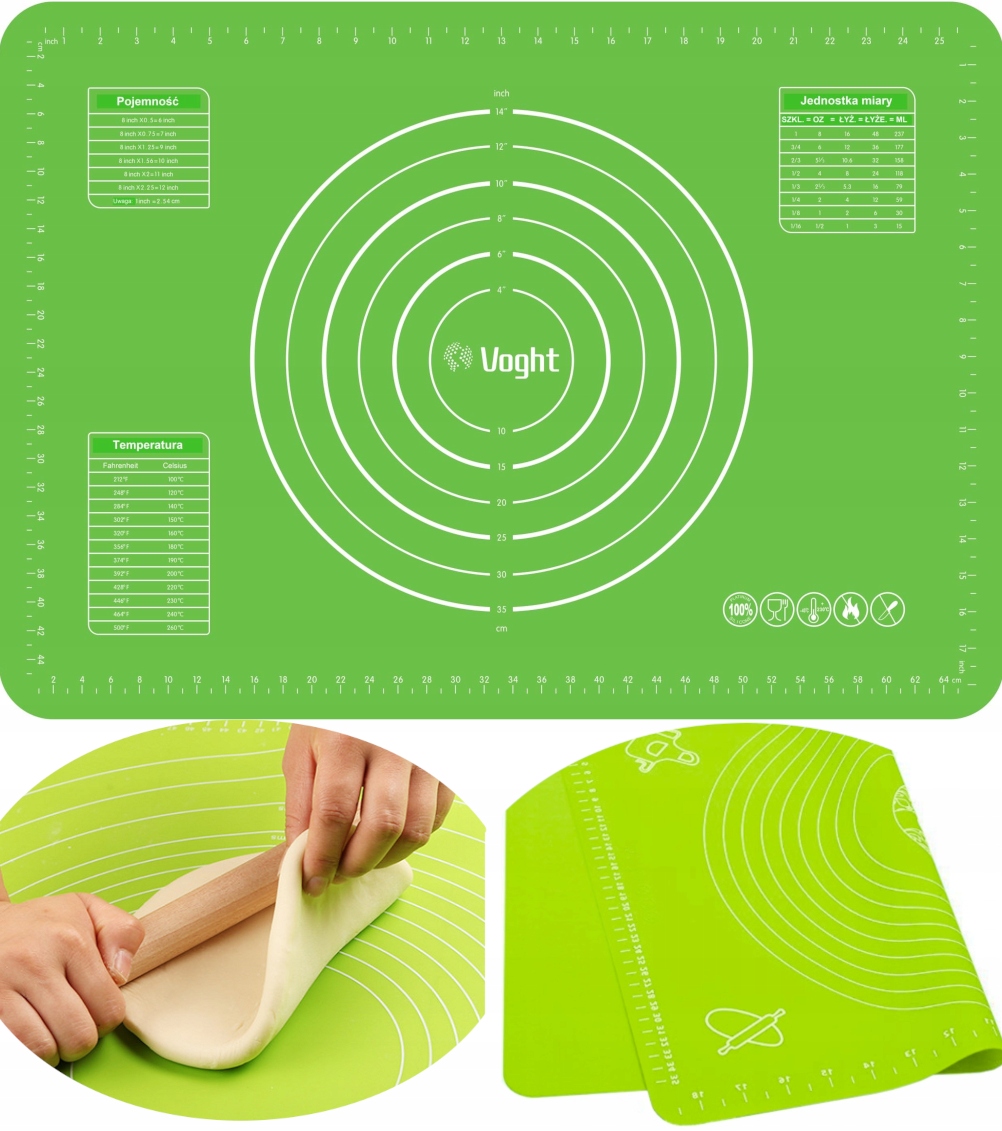 

Stolnica Silikonowa Mata Podkładka 70x50 Zielona