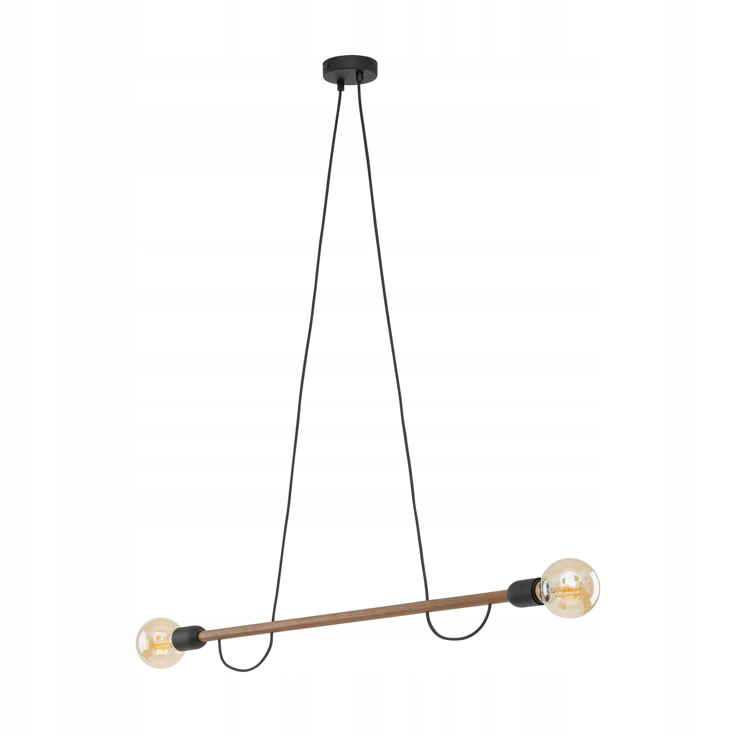 Závěsná lampa Helix Černý ořech Dřevo Loft 2xE27 Stropní dům Moderní