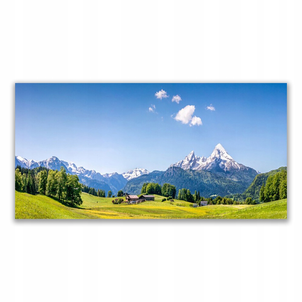 

Obraz akrylowy 120x60 Pola Drzewa Góry Krajobraz