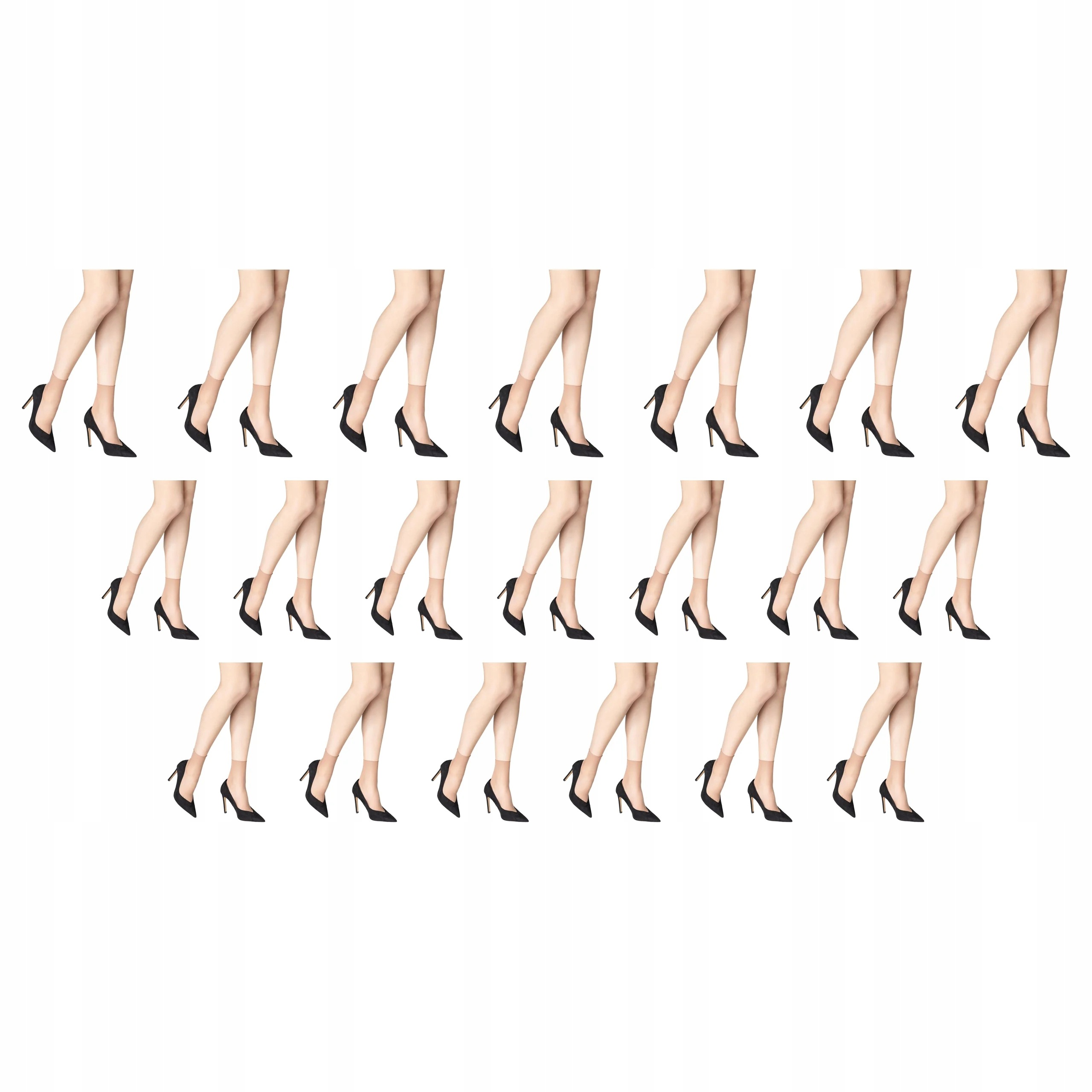 20 x Ponožky 2 páry beztlakové průhledné béžové Marilyn One Size