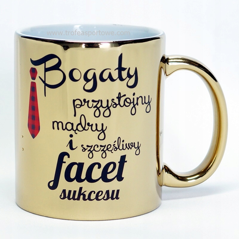

Złoty błyszczący Kubek Bogaty facet sukcesu