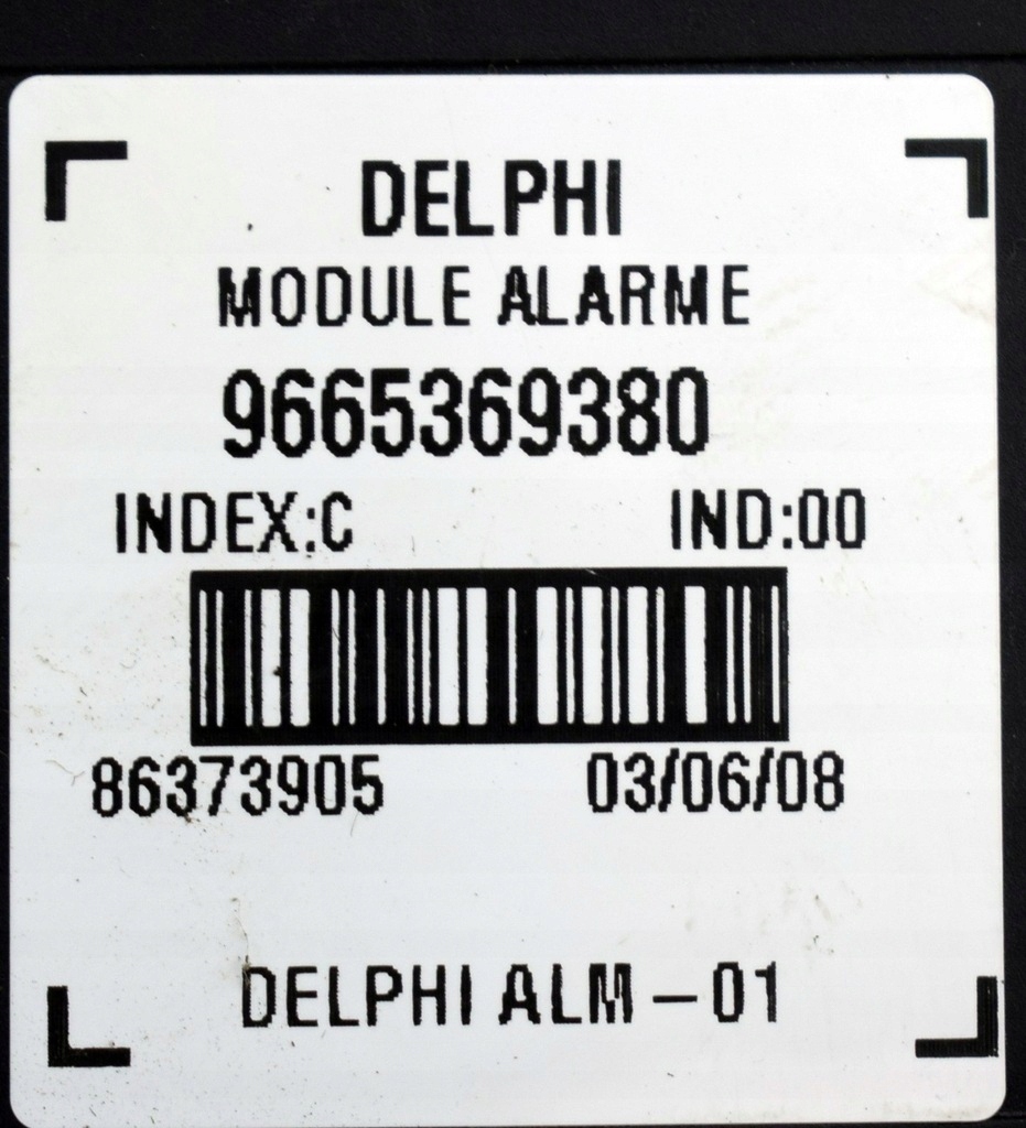 CITROEN C5 III X7 Module Capteurs ALARMU 9665369380