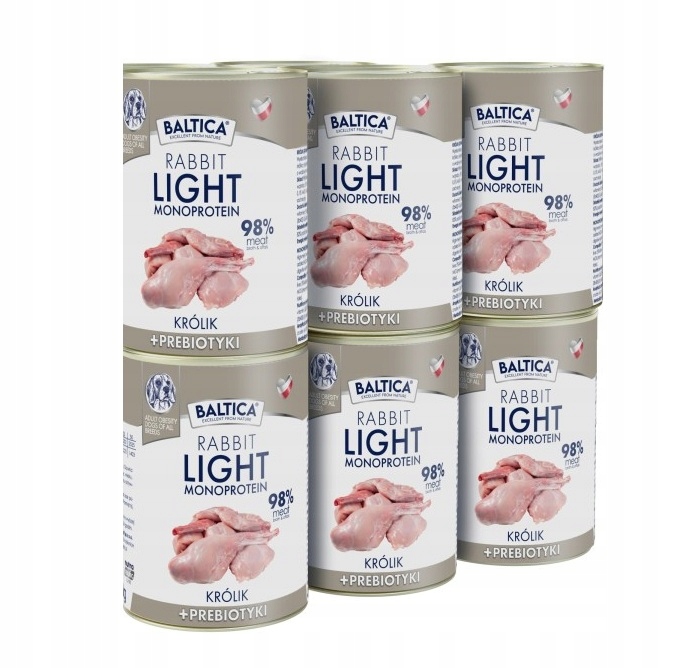 Baltica 6X400G Mono Light Rabbit Z Prebiotykami