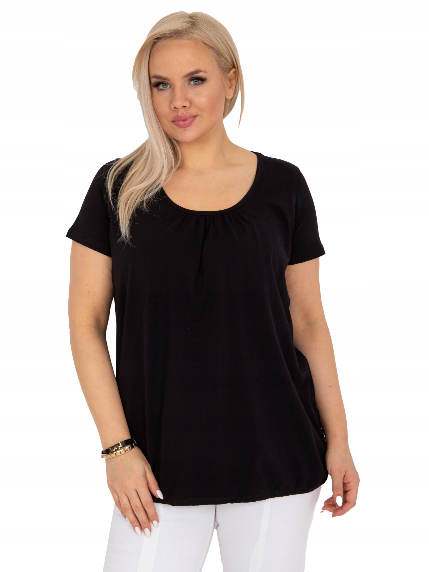 

Klasyczna Bluzka Damska krótki rękaw Plus Size 3XL