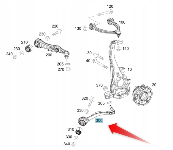 Přední Pravé Spodní Kyvné Rameno Mercedes A2053301405