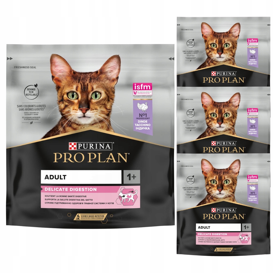 KARMA Sucha Dla Kota z Indykiem PURINA PRO PLAN Indyk 2+2 4 Opakowaniax400g Kod producenta 802860