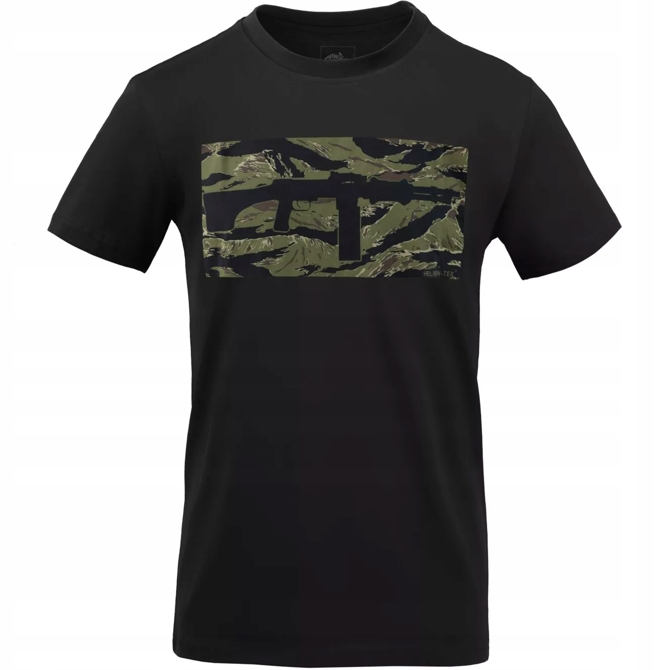 T-Shirt Męski z Nadrukiem Koszulka Taktyczna Bawełniana Helikon Czarna 3XL