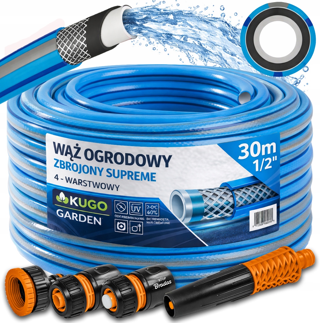 Hadice 1/2" 30 m 4 Vrstvy Plus Supreme Zavlažovač Set Bradas