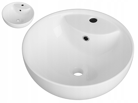 Keramická Umývadlová Doska Okrúhla, Biela Do Kúpeľne S Prepadom Java