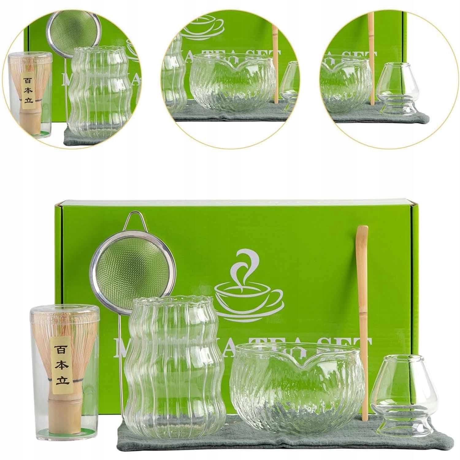 Levně Dárková Sada Na Čaj Matcha Částečný Mixér Matcha 7 Ks.