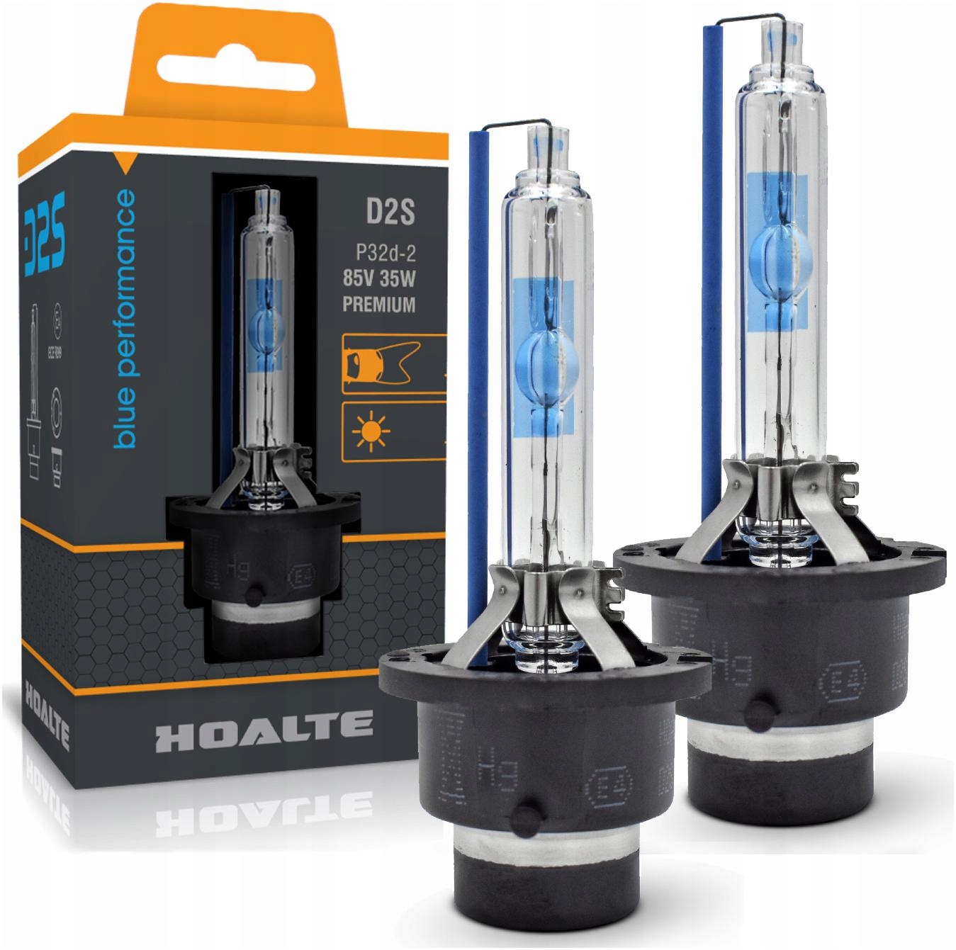 Hoalte D2S Xenon Ksenon Żarnik 6200K Premium Blue Performance +100% 2 Szt