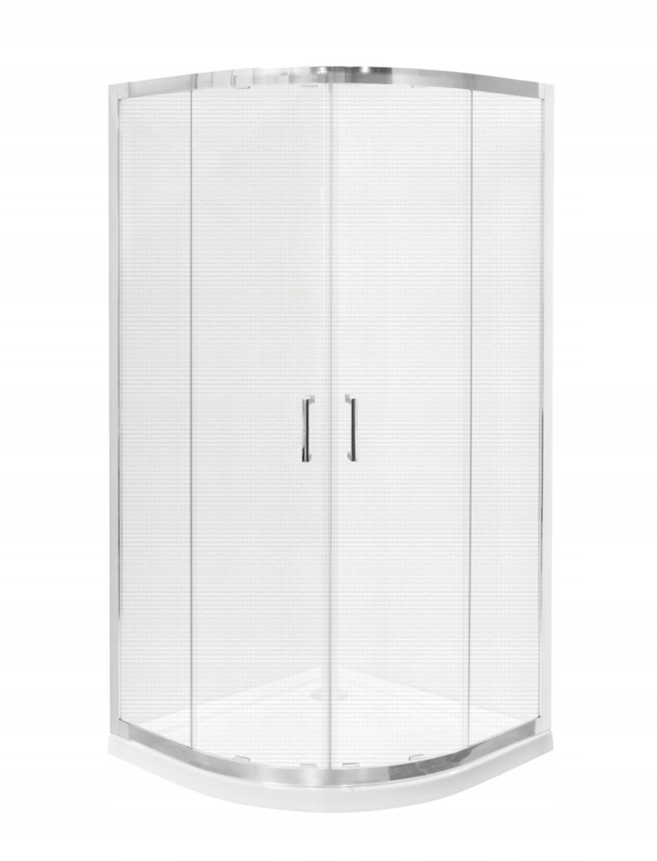 Kabina Modern 80x80 chrom 165 półokrągła szyba mrożona Besco