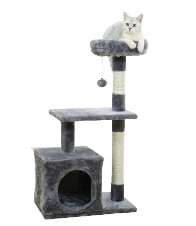 Levně Škrabadlo Pro Kočky Domeček Pelíšek S Míčkem 85 CM