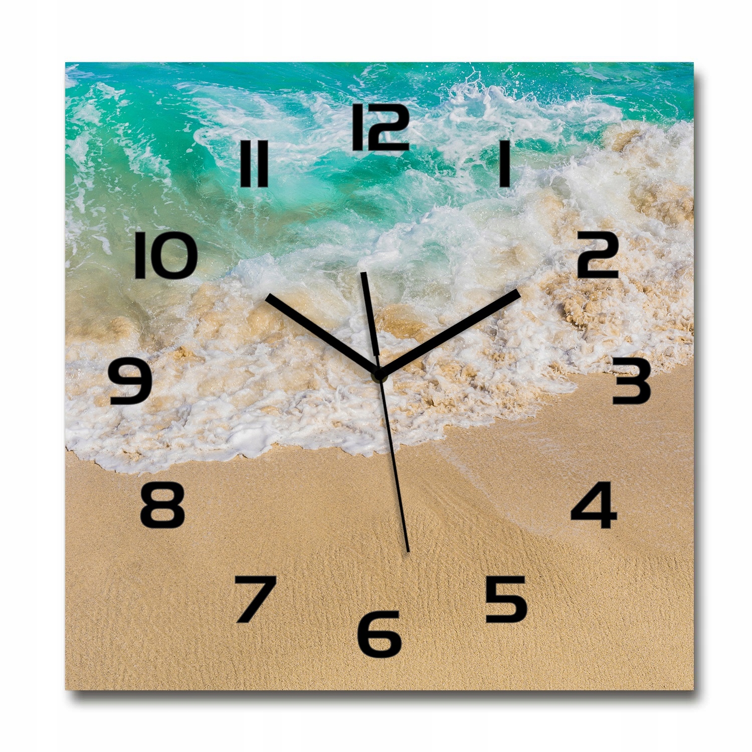 

Duży zegar szklany do salonu Plaża i morze 60x60cm