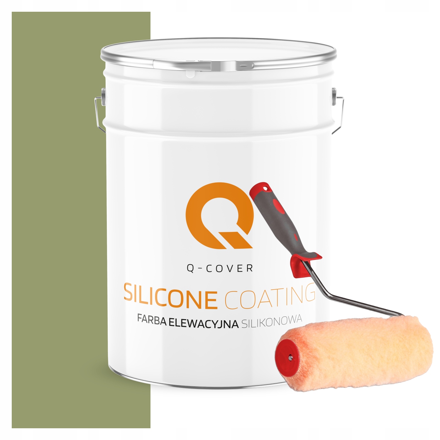 Vonkajšia fasádna farba na omietku 10L, zelená farba Uv valček