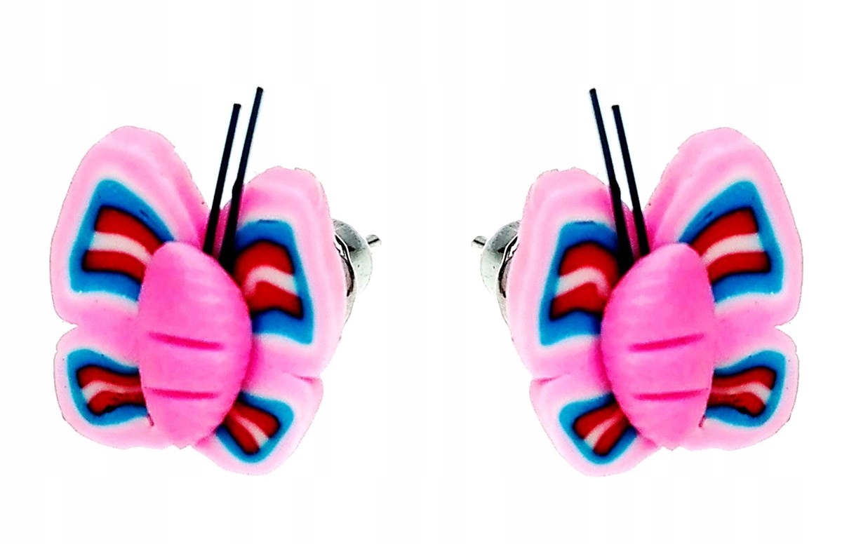 

Kolczyki motylki różowe butterfly