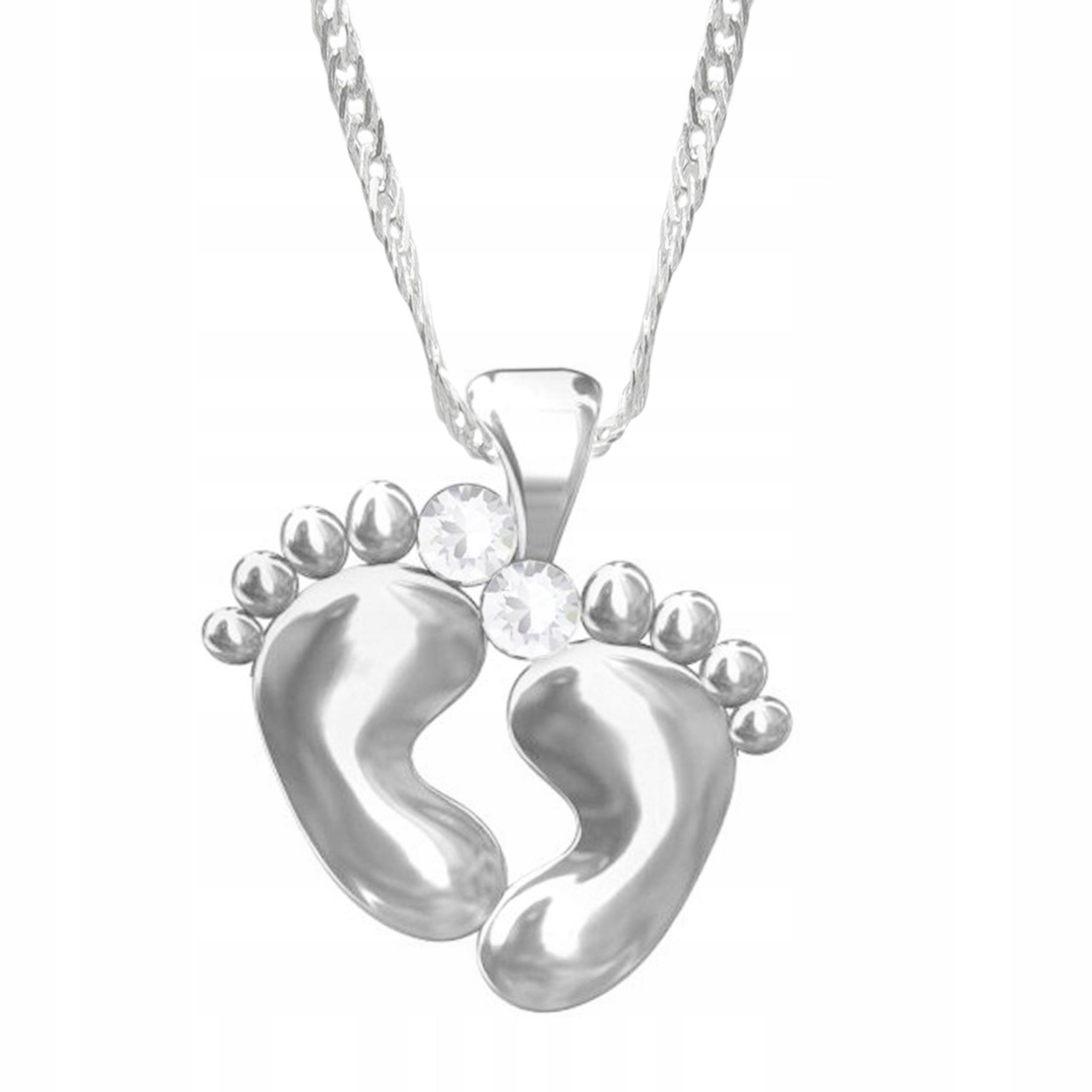 Stříbrný náhrdelník s dětskými chodidly Dětská noha Family Stříbro 925