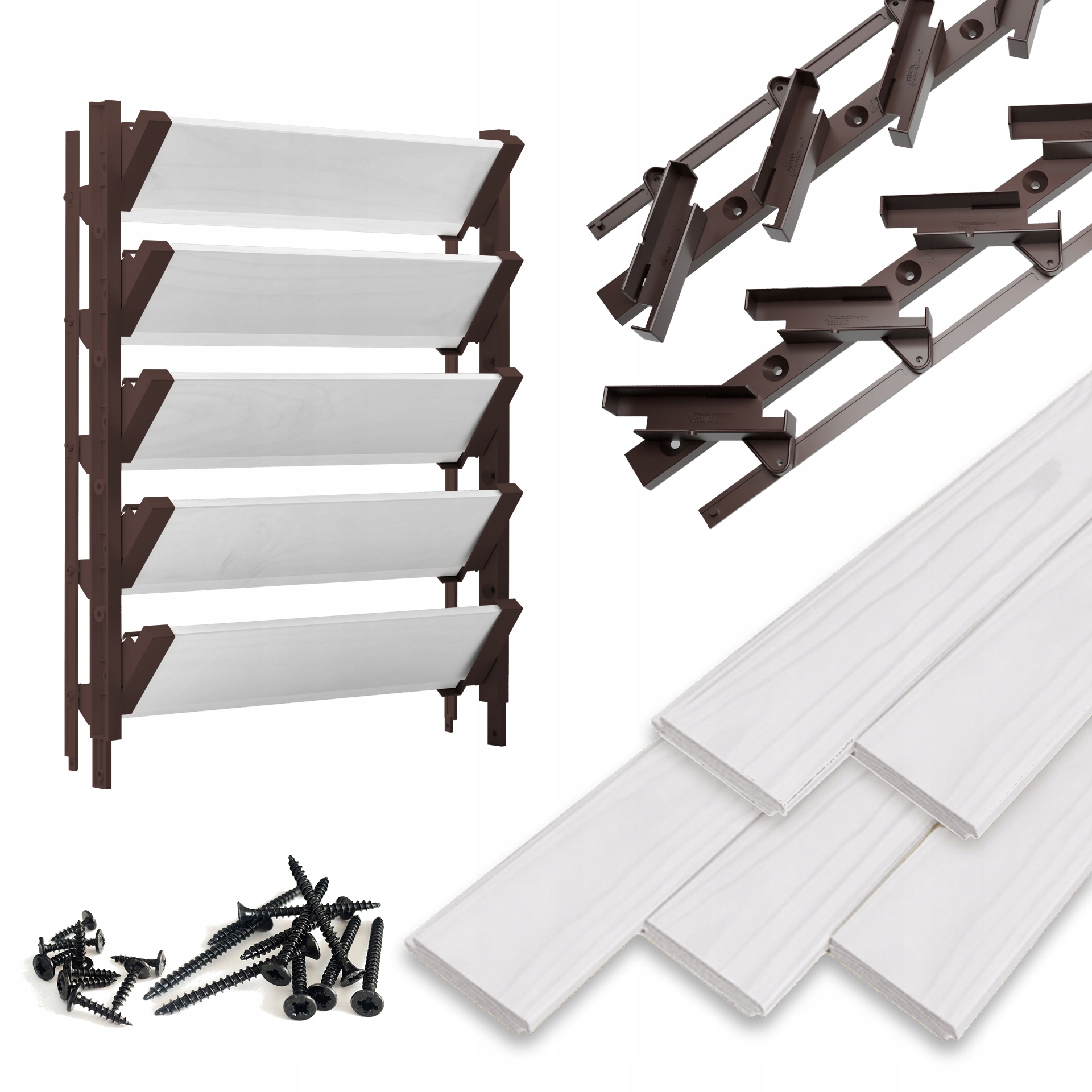 Pohyblivé dosky Biele 5 ks Shutters System Hdpe Terasové žalúzie Bronz