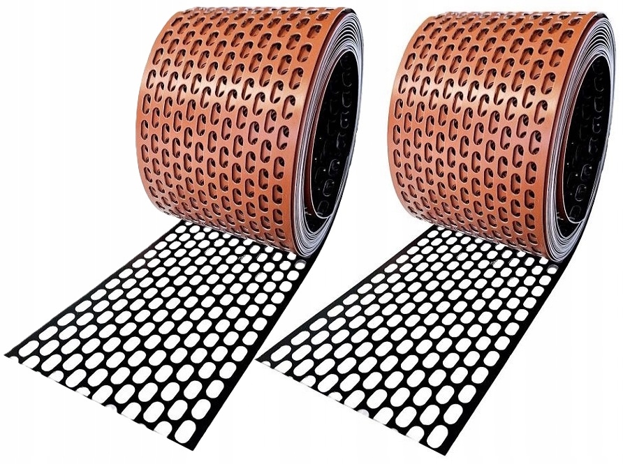 2xKRATKA Okapowa Aluminiowa Na Ptaki Siatka Okapu 80mm 60mb Czarna/ceglasta