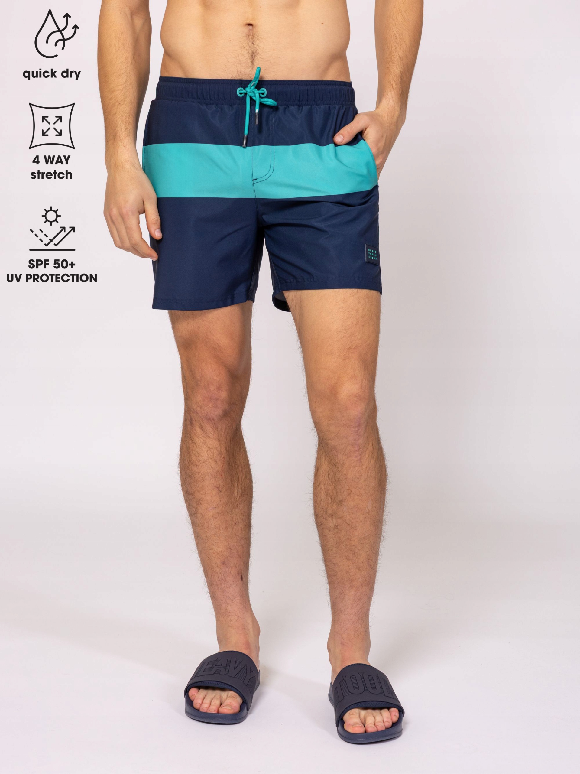 Heavy Tools Pánské Plavkové Krátké Kraťasy Šortky Uv Joung Modré M