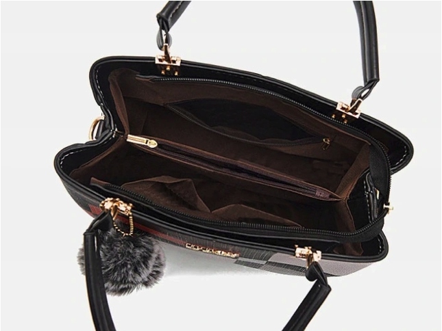 TOREBKA MODNA STYLOWA Z BRELOKIEM ELEGANCKA PASEK Materiał dominujący inny