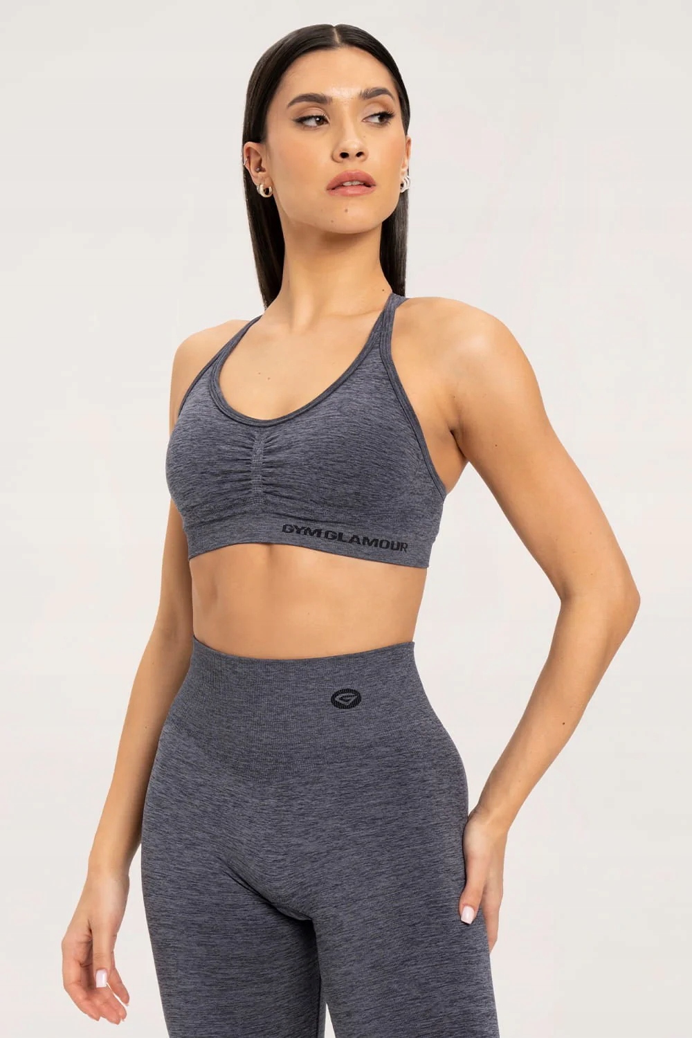 Gym Glamour Podprsenka seamless dark grey vel. M