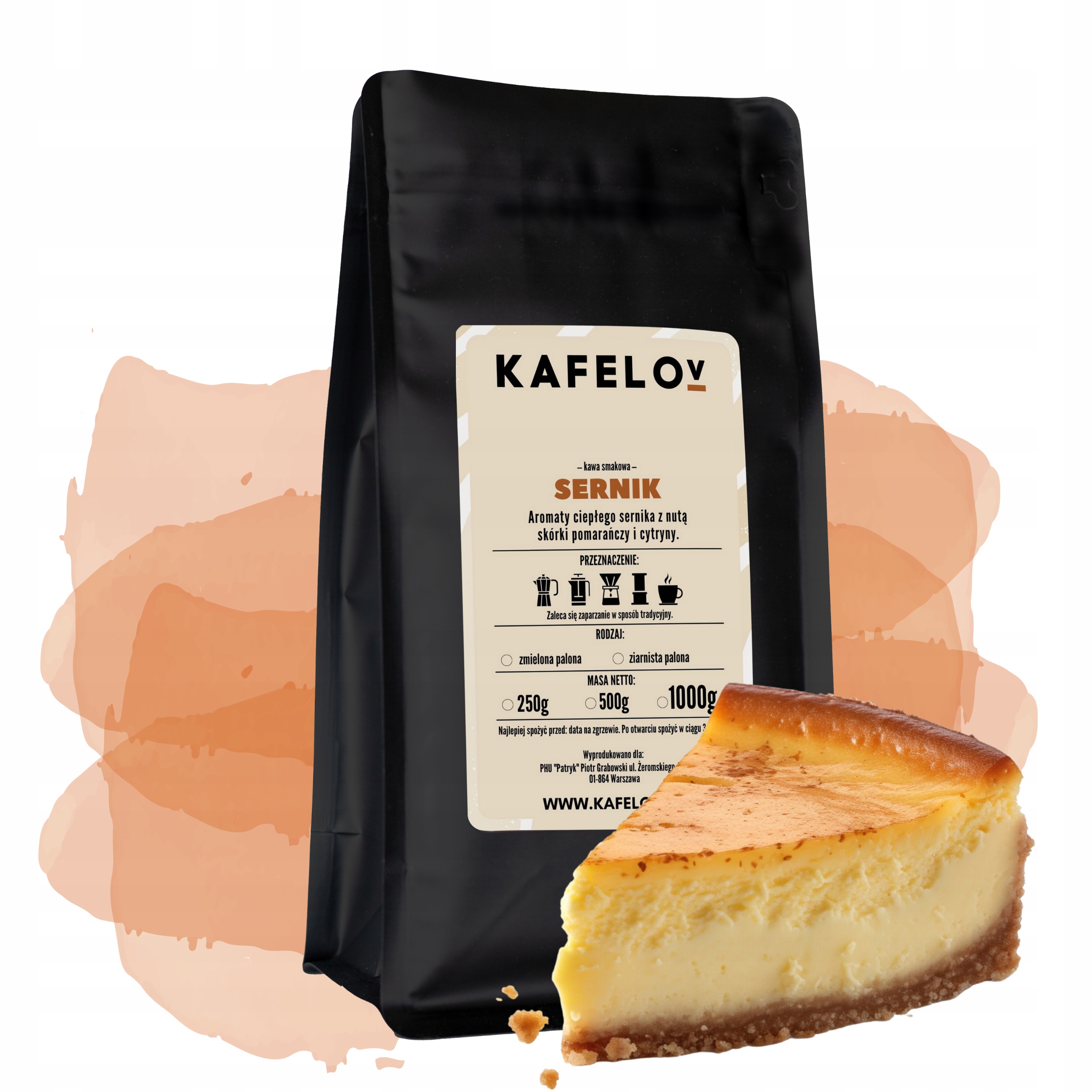 Levně Káva Mletý cheesecake s příchutí 1 kg