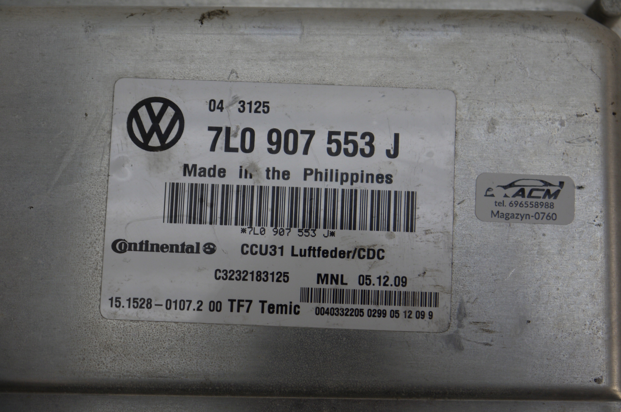 VW TOUAREG STEROWNIK ZAWIESZENIA MODUL 7L0907553J Part number 7L0907553J