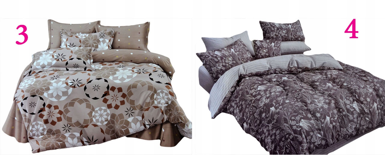 POŚCIEL 3d140x200 SATYNA BAWEŁNIANA 4cz.NOWE WZORY Wymiary poduszki 70x80cm