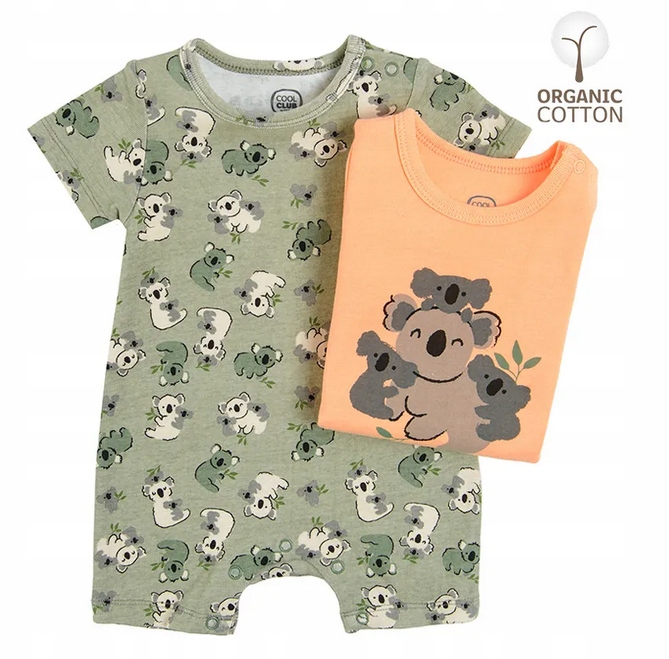 COOL CLUB Rampers chłopięcy 2 pack opalacz koala r. 74