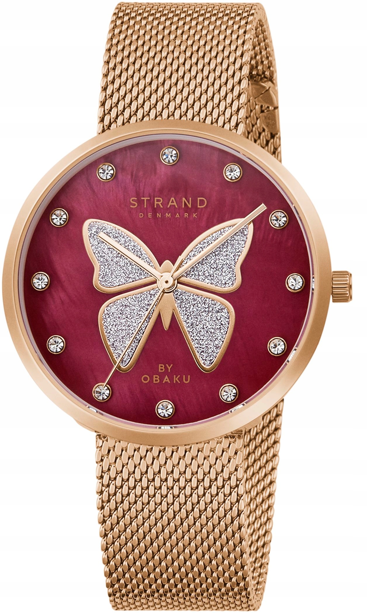 Nové originální dámské hodinky Strand by Obaku S700LXVDMV-DB zlaté, krabička