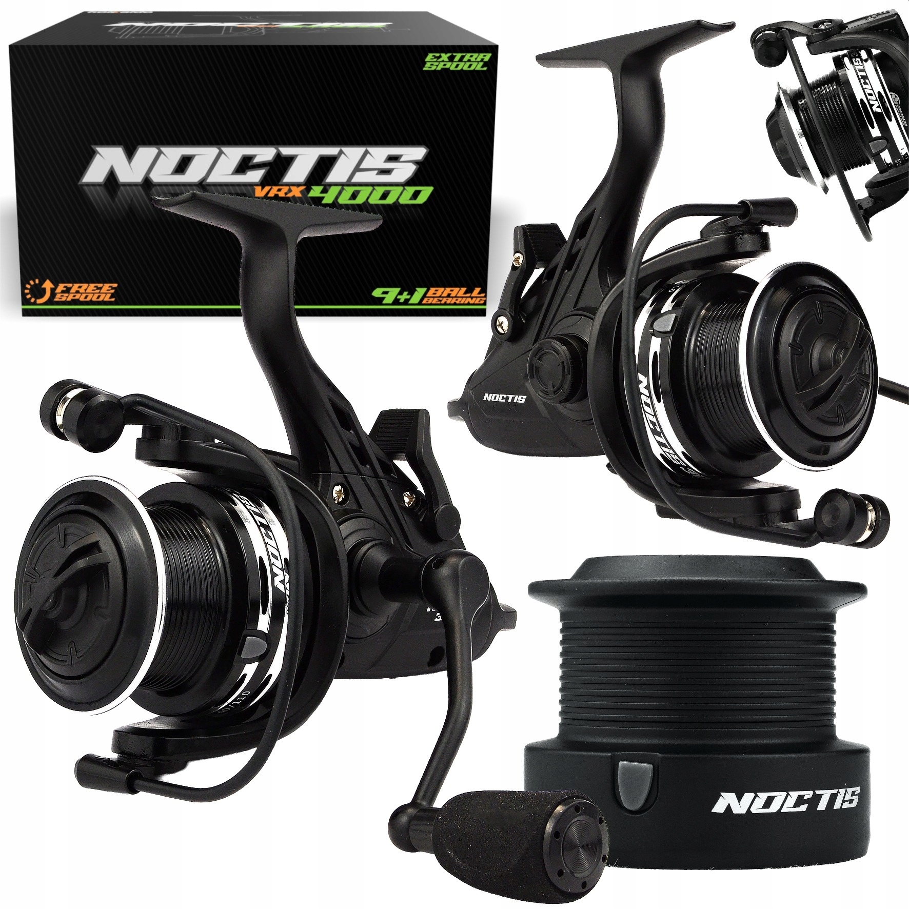 Kołowrotek Karpiowy Hokkaido Noctis 4000 Z Wolnym Biegiem Zapas Szpula