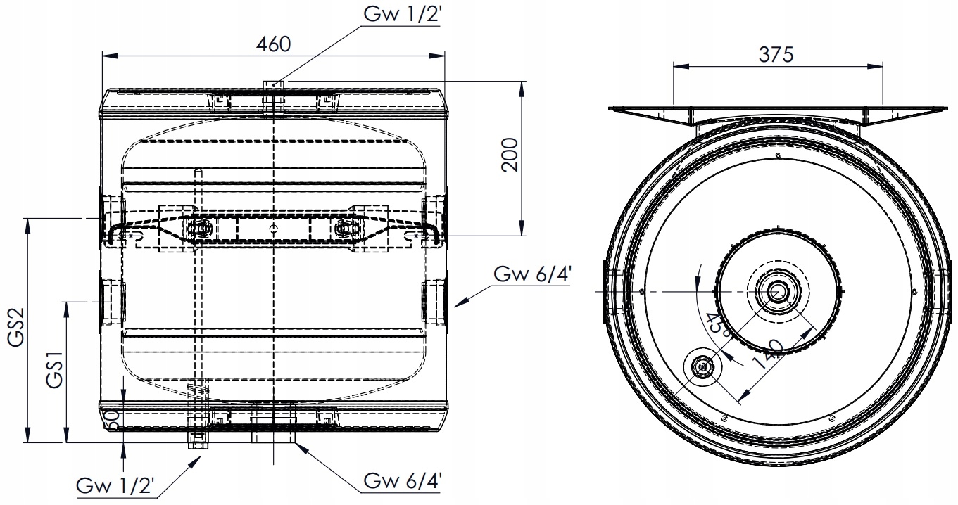 GALMET BUFOR CIEPŁA 120 BOJLER ZBIORNIK CO WISZĄCY EAN (GTIN) 5901224319112