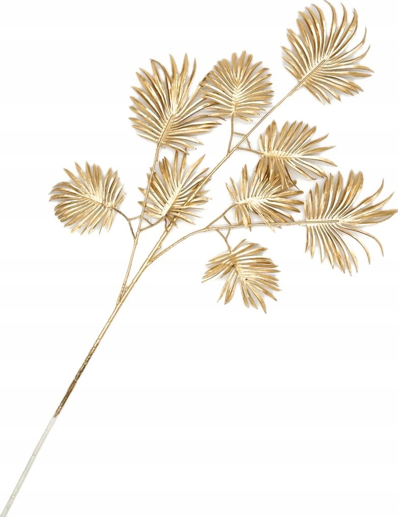 LIŚCIE PALMY PALMA PALCZATKA GAŁĄZKA ZŁOTA 3-ramienna 9 liści 70cm Kod producenta 1099
