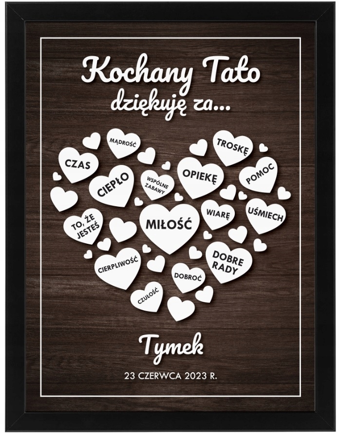 

dla Taty Podziękowanie Dzień Ojca ramka