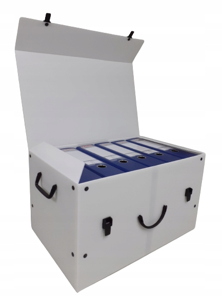 

Pudło na segregatory 500x320x290 biało-czarne