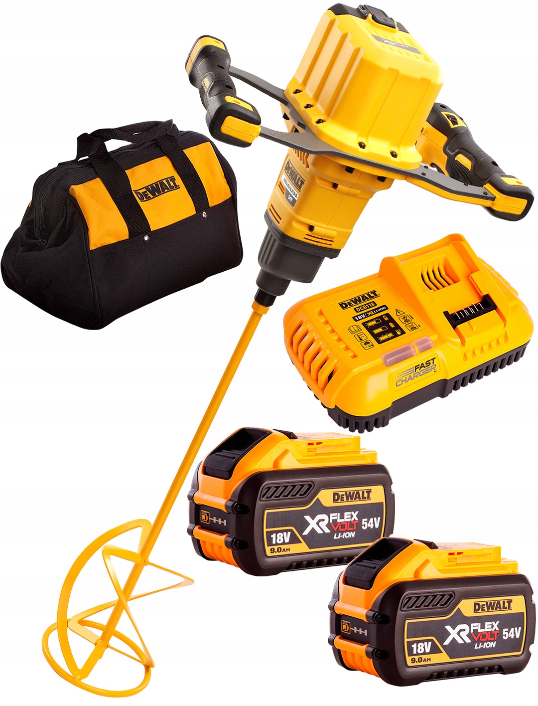 

Mieszarka 54V aku 2x9Ah M14 160mm DeWALT DCD240X2