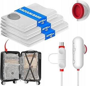 Worki próżniowe 18 szt pompka Usb Vacbird zestaw podróżny