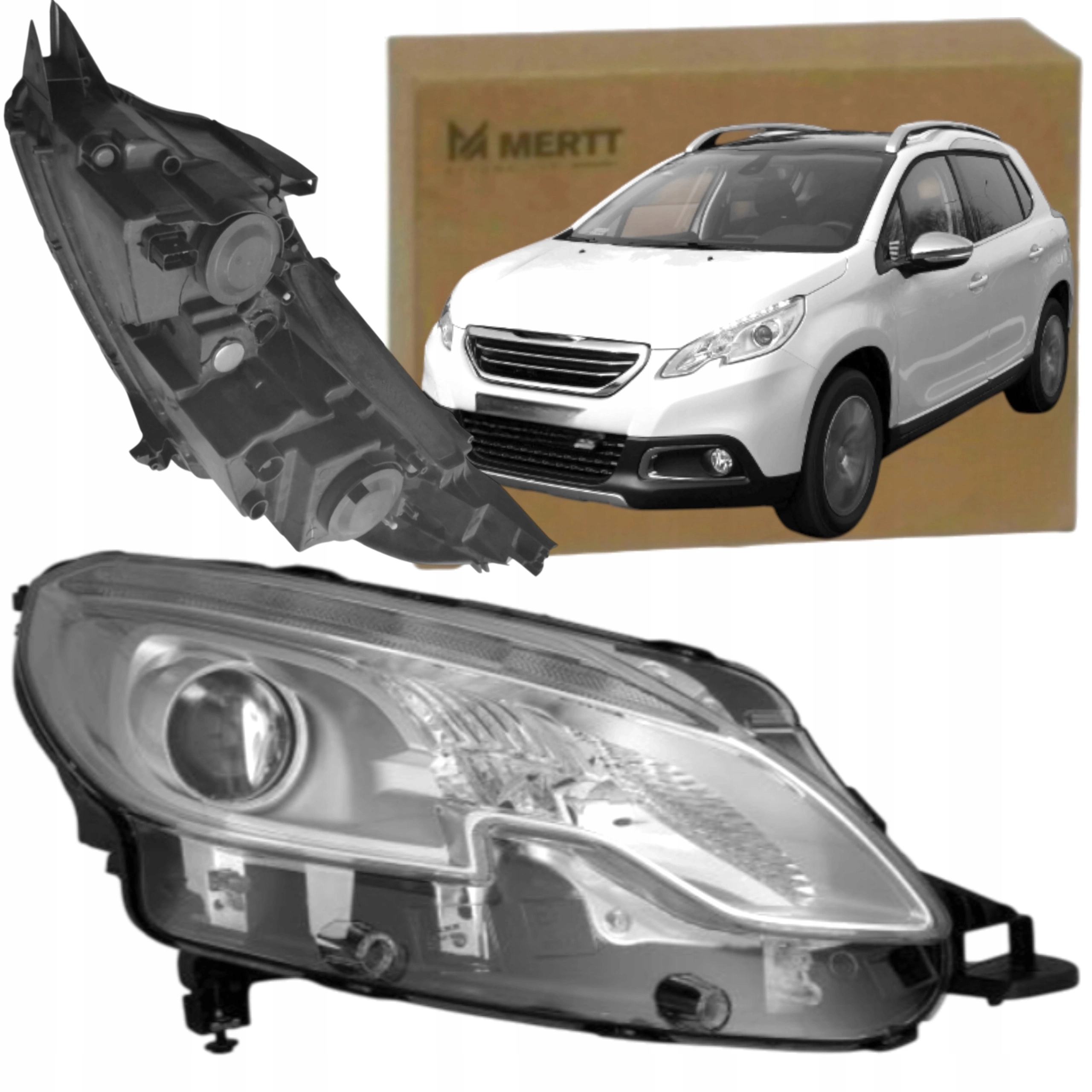 Peugeot 2008 2013-2019 Světlomet Světlo Přední Pravý H7 H7 9677810280