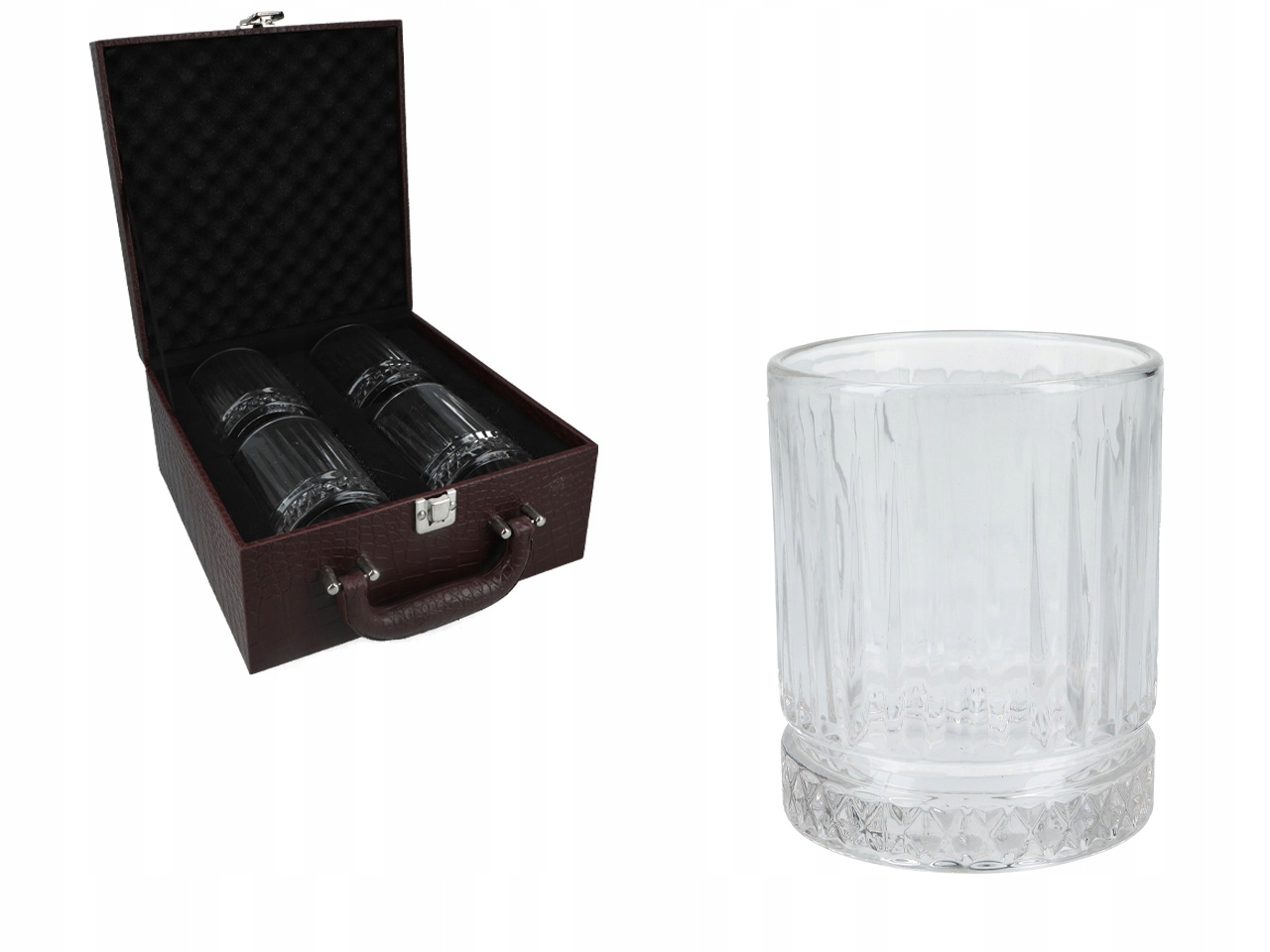 Komplet 4 Sklenice Na Whisky Nápojů Sklo Dekorativní Dárek Domov