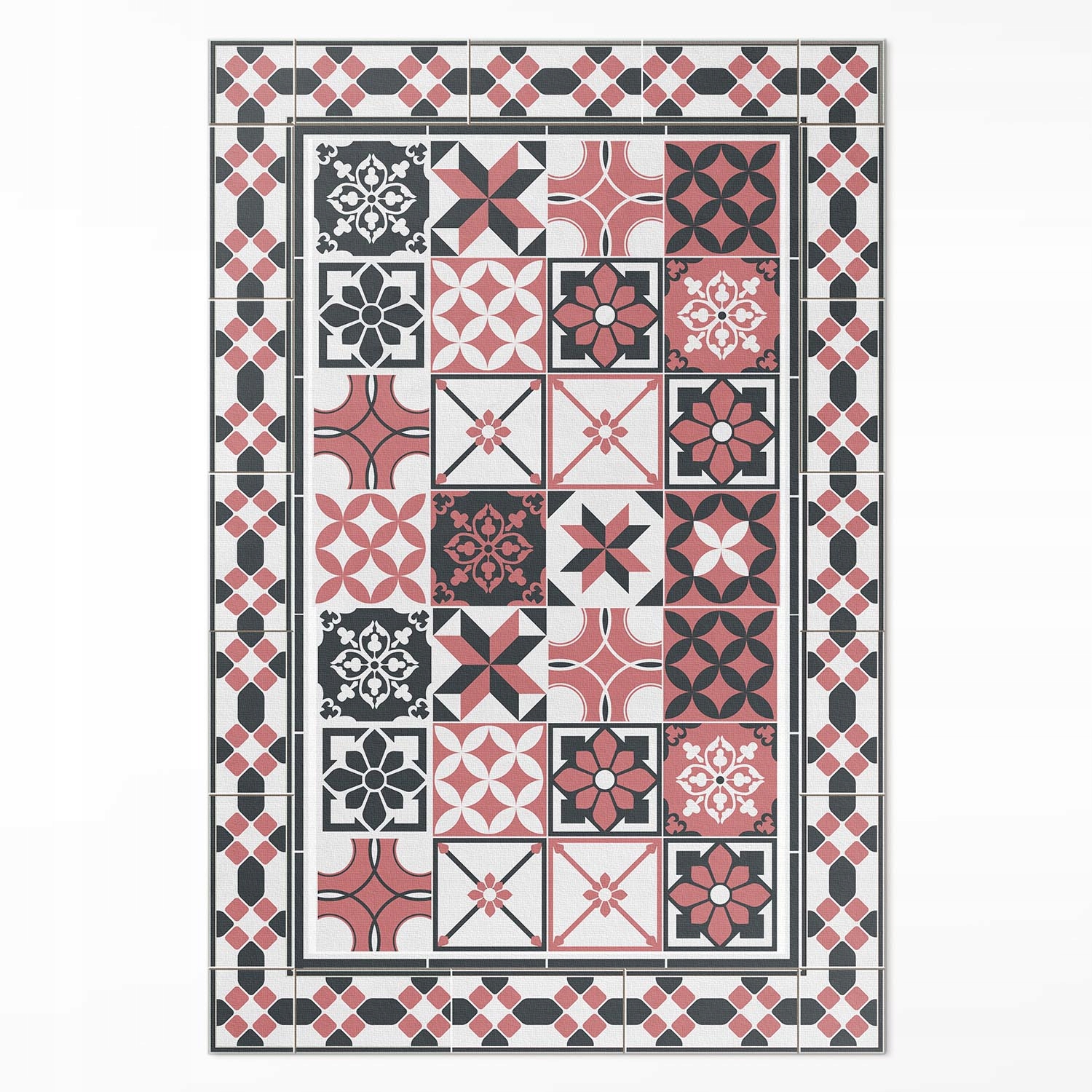 Designový vinylový Koberec Tříbarevná geometrie ozdobné dlaždice 60 x 90 cm