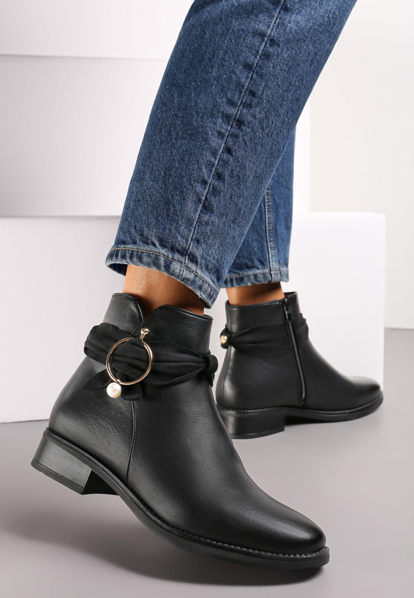 Renee Czarne Botki damskie 36 Ekoskóra