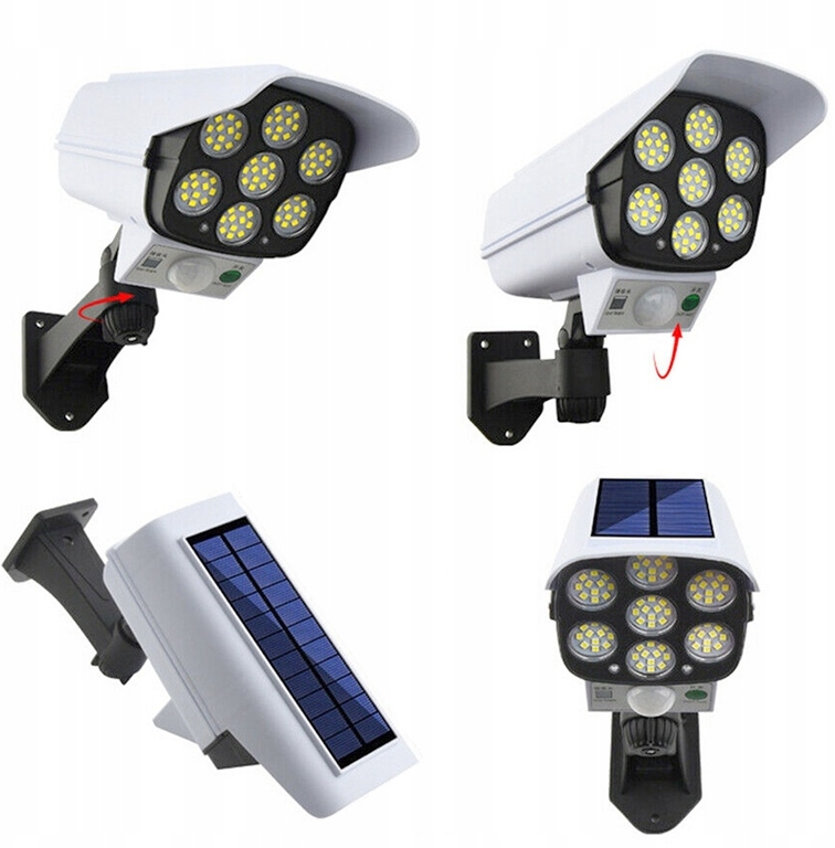 Lampa solarna atrapa kamery 2w1 LED ogród + pilot Model C956