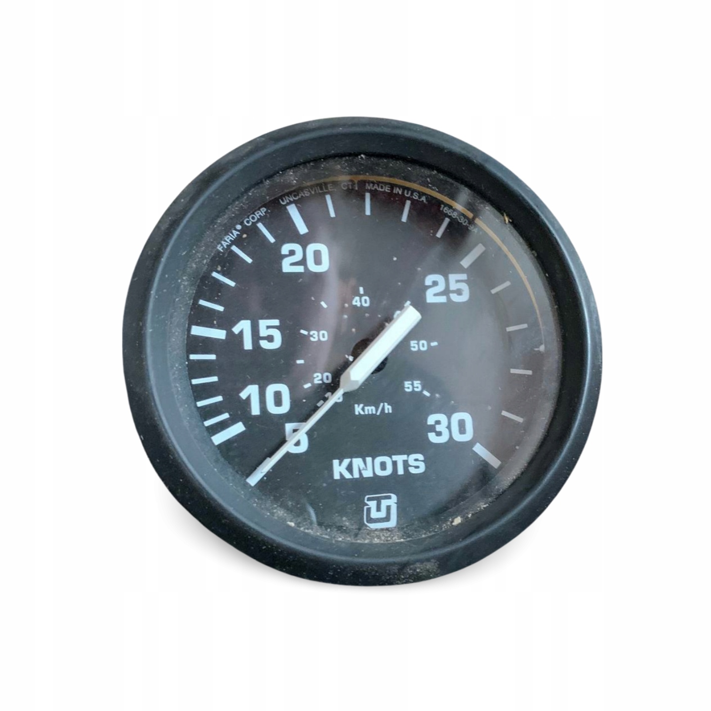 Prędkościomierz jachtowy Uflex 60512L czarny knots zegar analogowy