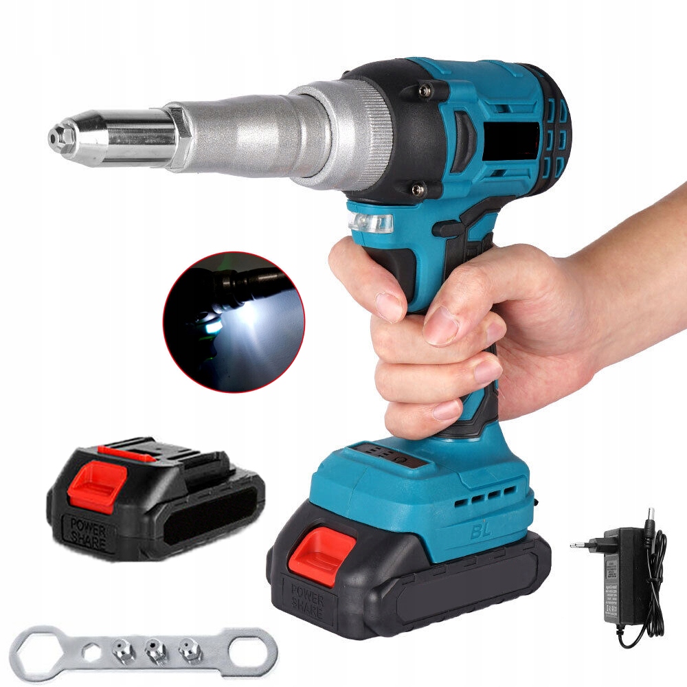 Bezkartáčová Pistole Pro Nýtovačku Akumulátorů 18V 2,4-5,0 MM Pro Nýty+aku