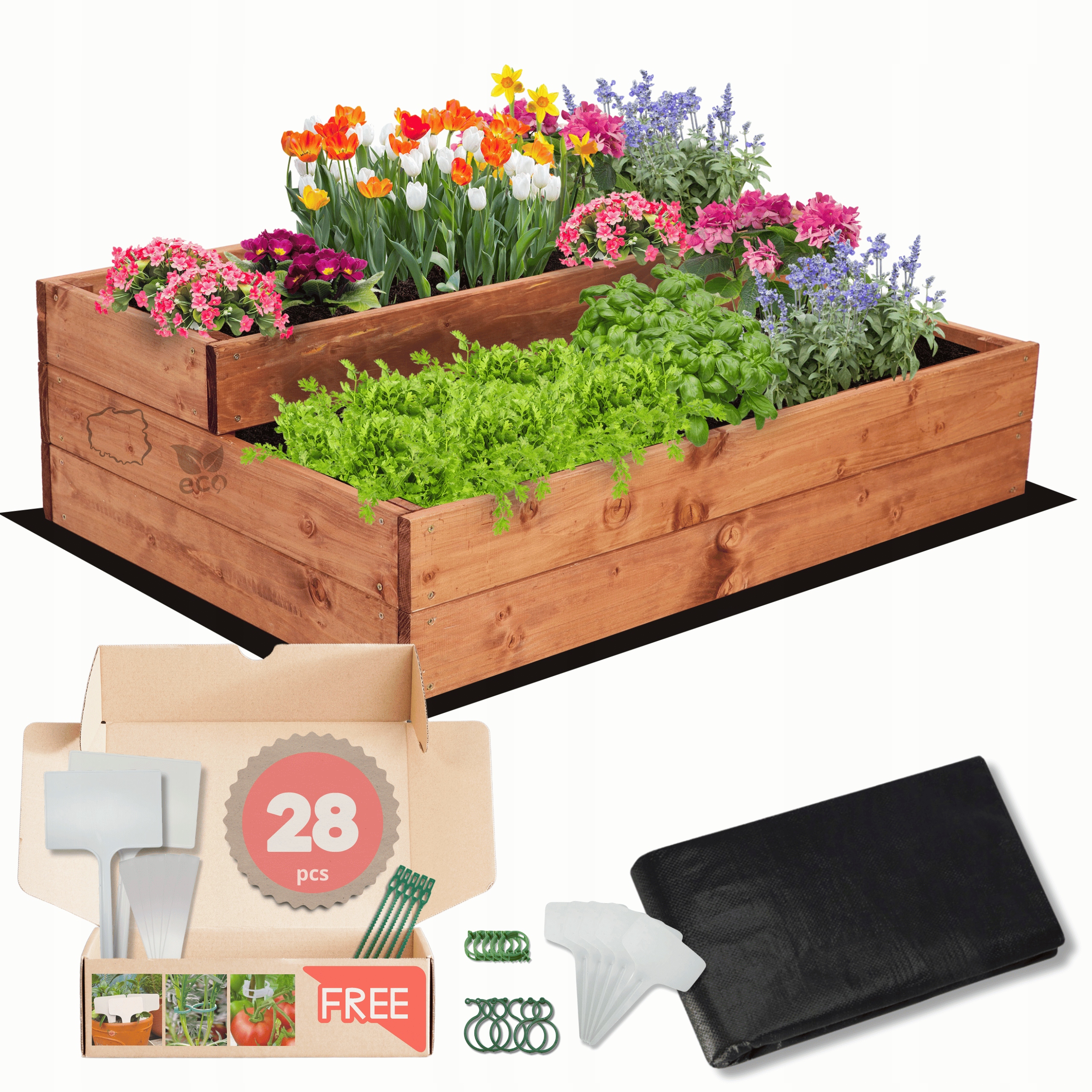 Skrzynia na warzywa warzywniak inspekt Impregnowany 27x90x60 Gratisy Eco