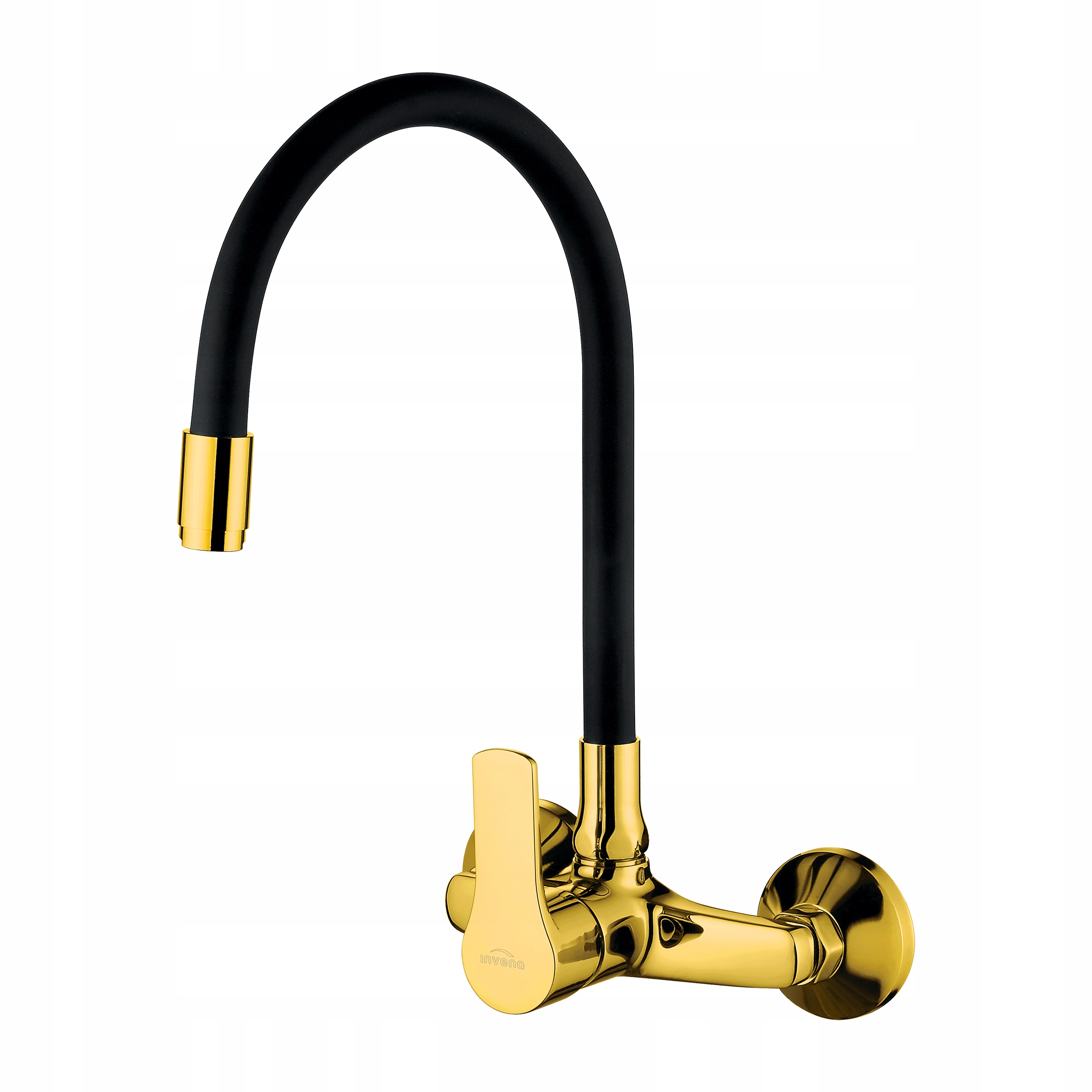 Nástenná batéria s flexibilným výtokom Verso, čierna/zlatá