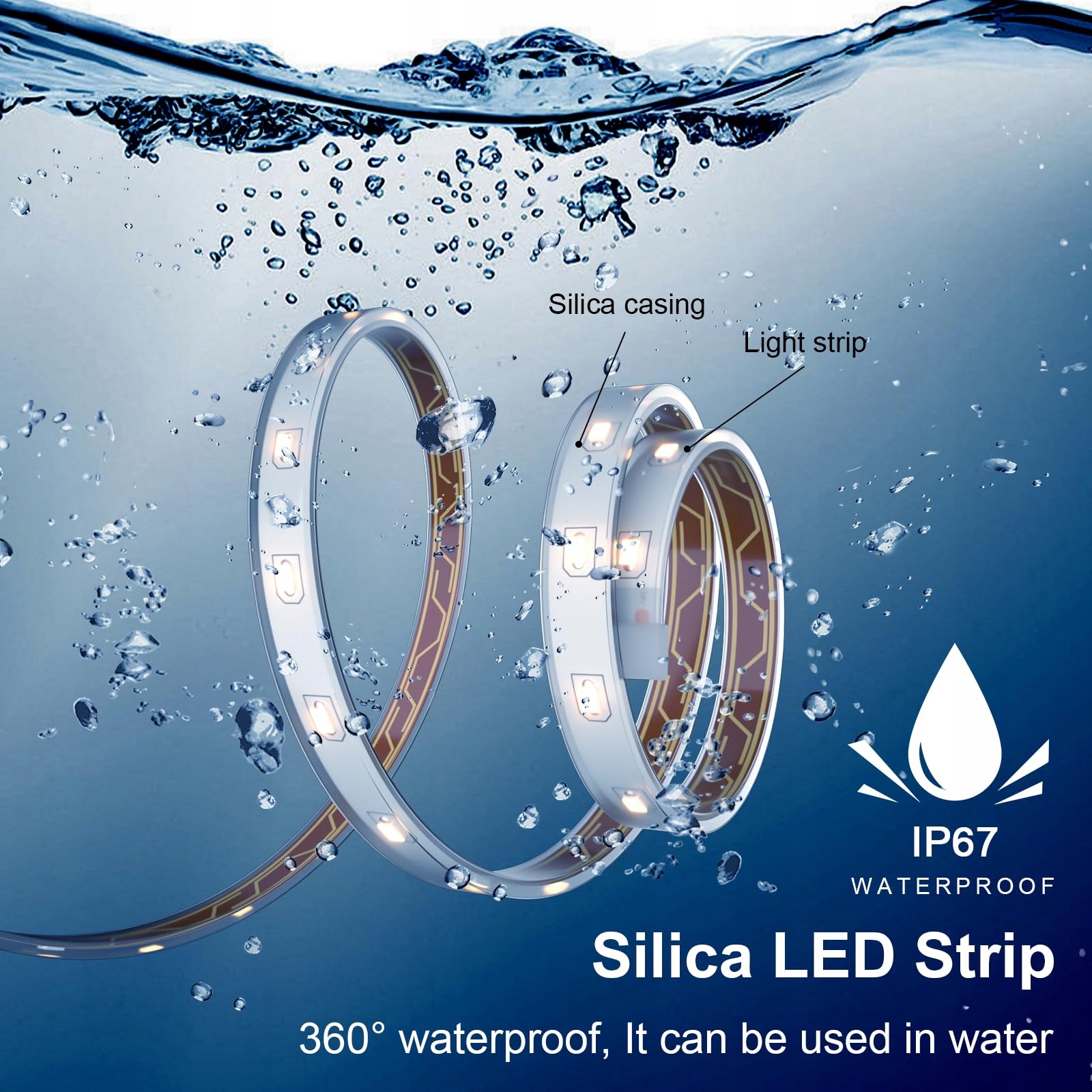 MIWATT Solarne 10M Taśma LED Ciepła Biała 560 LED Pilot RF 17 Przycisków — miniatura 6