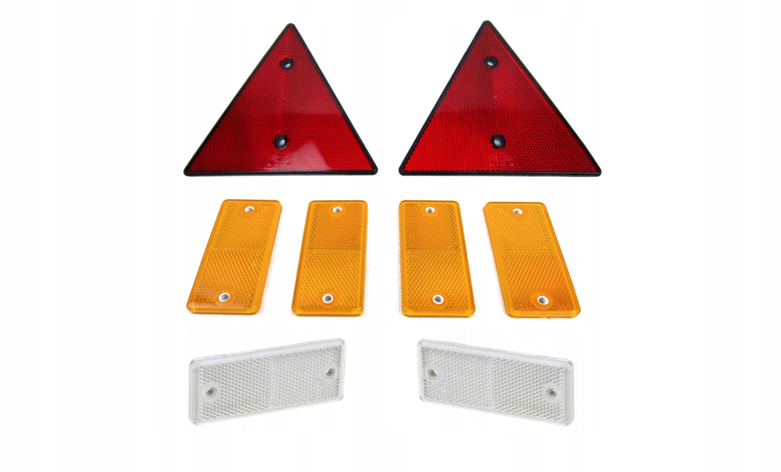 ZESTAW LAMP ODBLASKOWY ODBLASK TRÓJKĄT PRZYKRĘCANY NA SRUBY DO PRZYCZEP