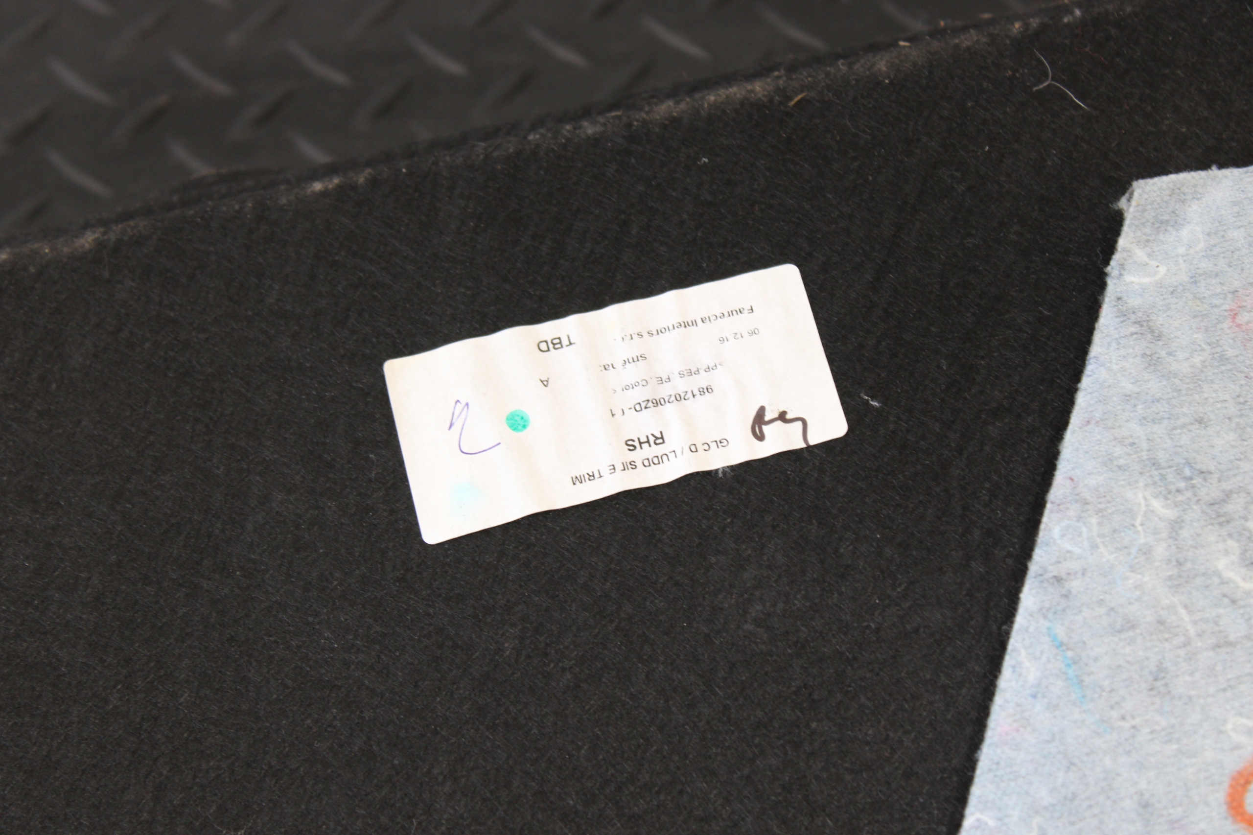boot upholstery right rear part 98120206ZD CITROEN C3 III 3